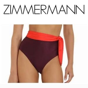 Zimmerman high waist side tie bikini bottoms women's size 4-6 (1)